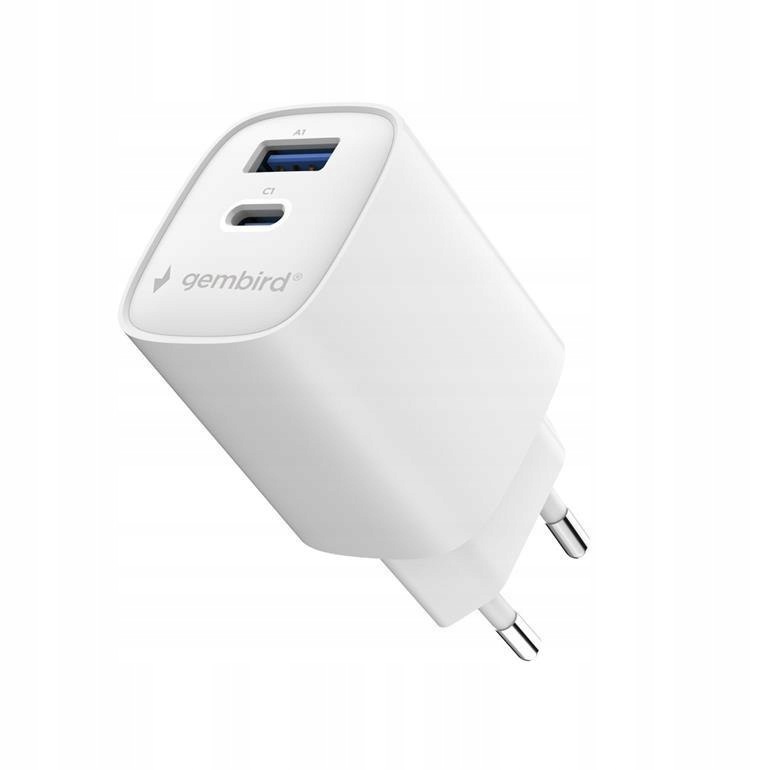 Gembird Ładowarka uniwersalna 1xUSB-C/A QC 3.0 PD 45W biała