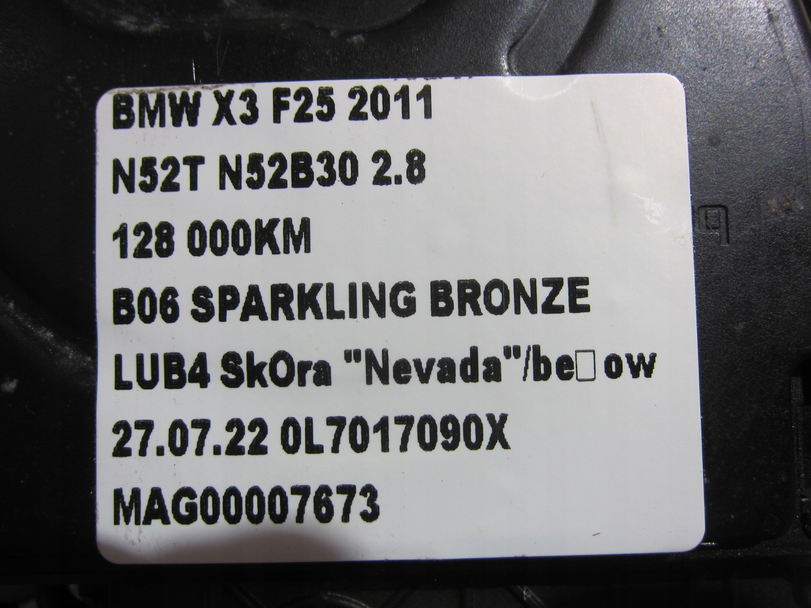 BMW F25 X3 F34 lock bonnet boot 921959