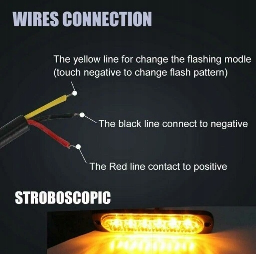 Stroboskopy ostrzegawcze Samochodowa światła stroboskopowe 4x 6 LED 12/24V Waga produktu z opakowaniem jednostkowym 0.3 kg