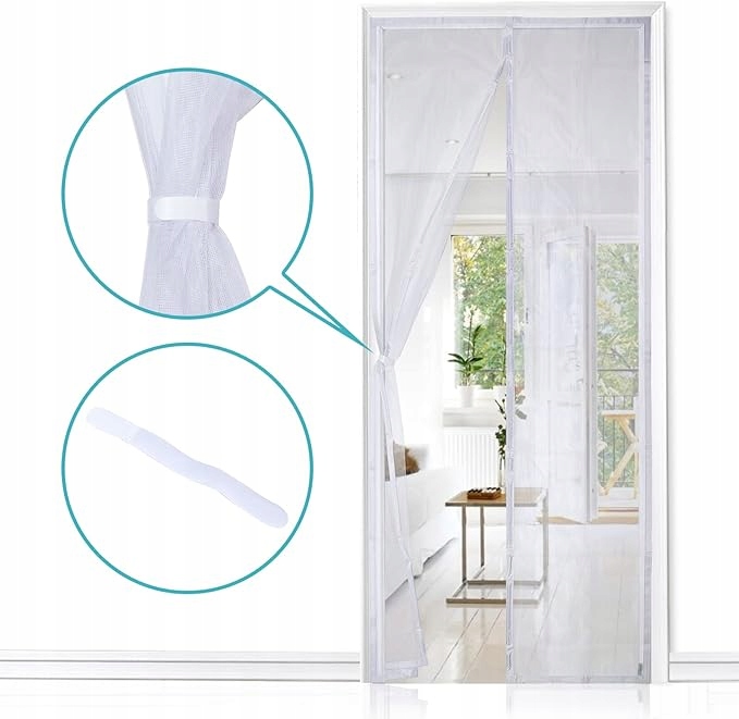 Moskitiera APALUS MAGNETYCZNA BIAŁA ZASŁONA DO DRZWI 120 x 220 / 220 cm Kod producenta D1290