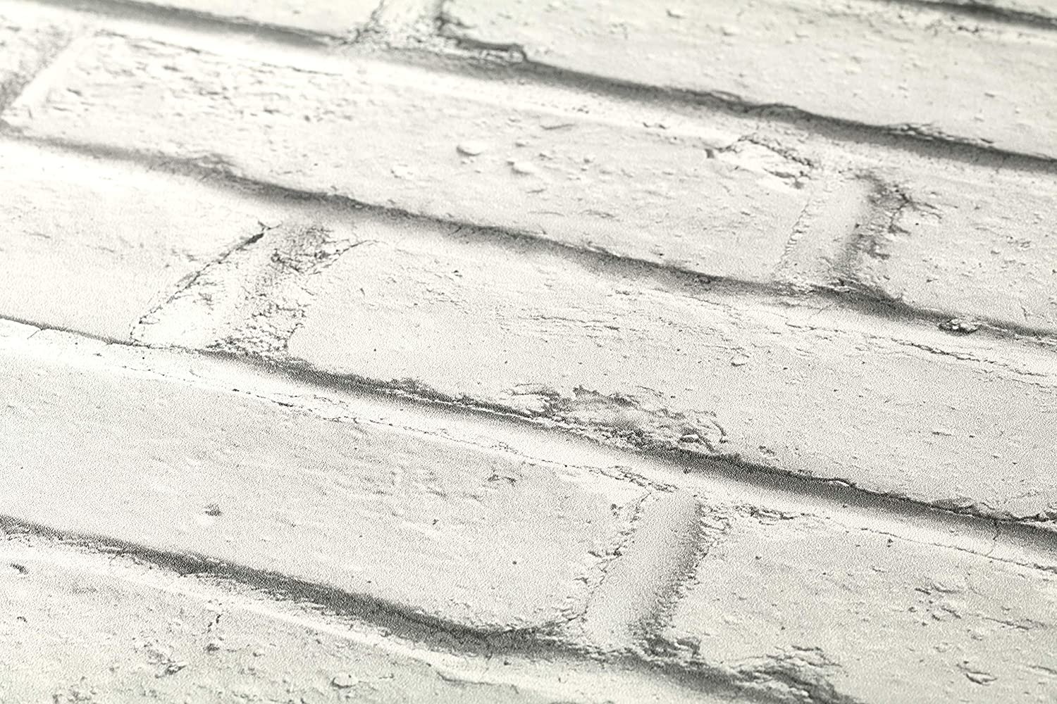 ОБОИ НАТУРАЛЬНЫЙ КИРПИЧ 3D-ЭФФЕКТ ПЕПЕЛЬНЫЙ flizelina