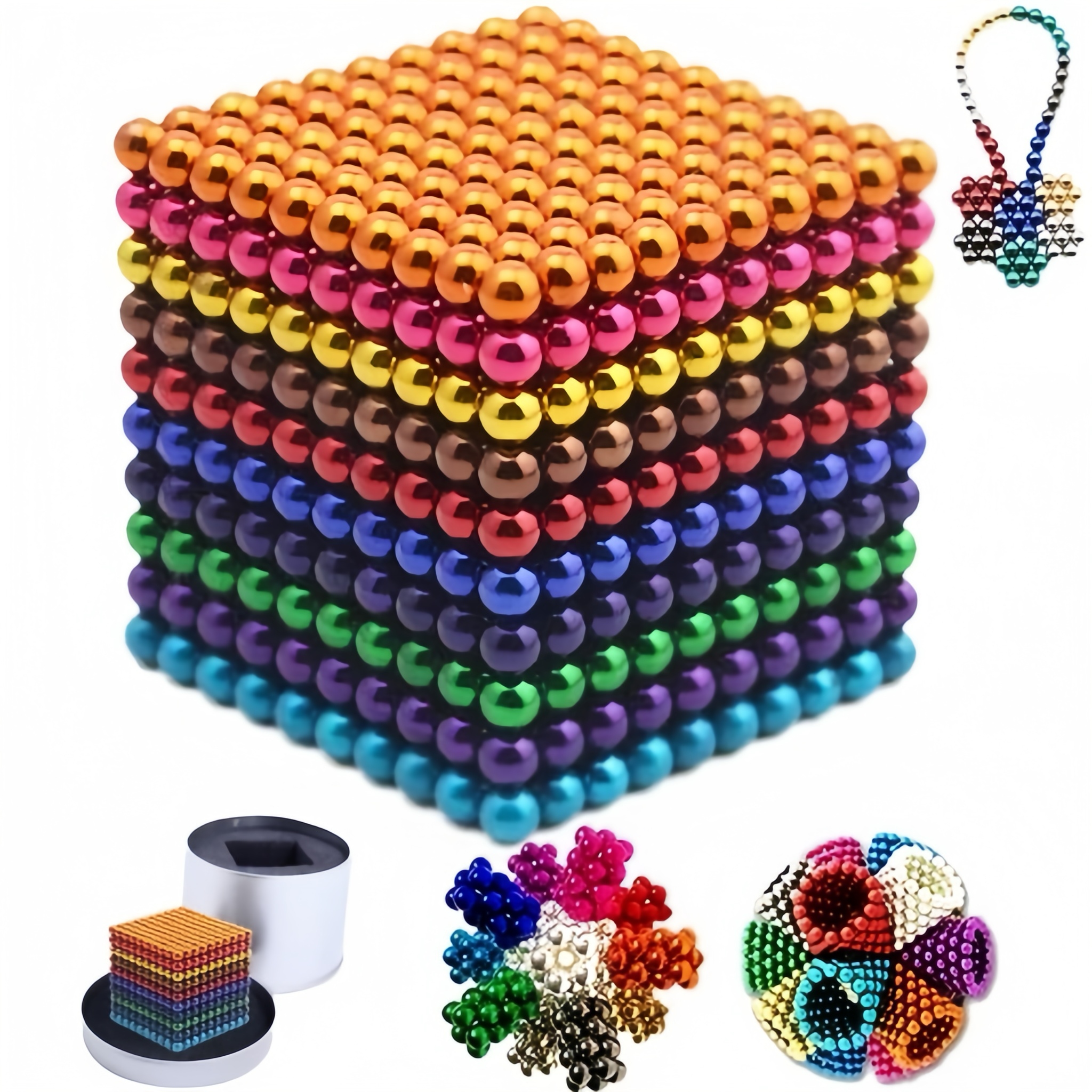 NEOCUBE KULKI MAGNETYCZNE 1000 SZTUK 3MM TĘCZOWE