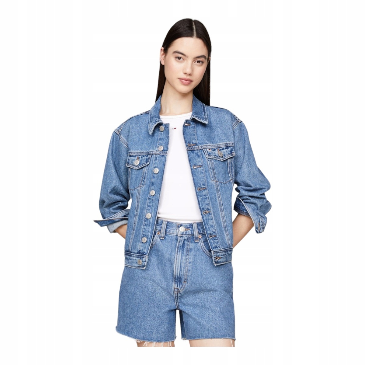 Tommy Hilfiger Dámská Džínová Bunda Mom Cls Jacket BH0034 Jeans vel. S