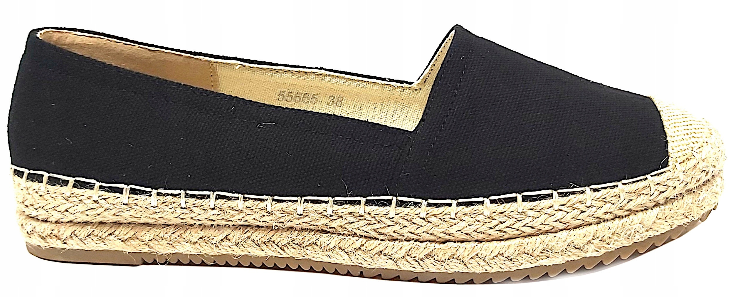 

Klasyczne Proste Espadryle Damskie - black 41