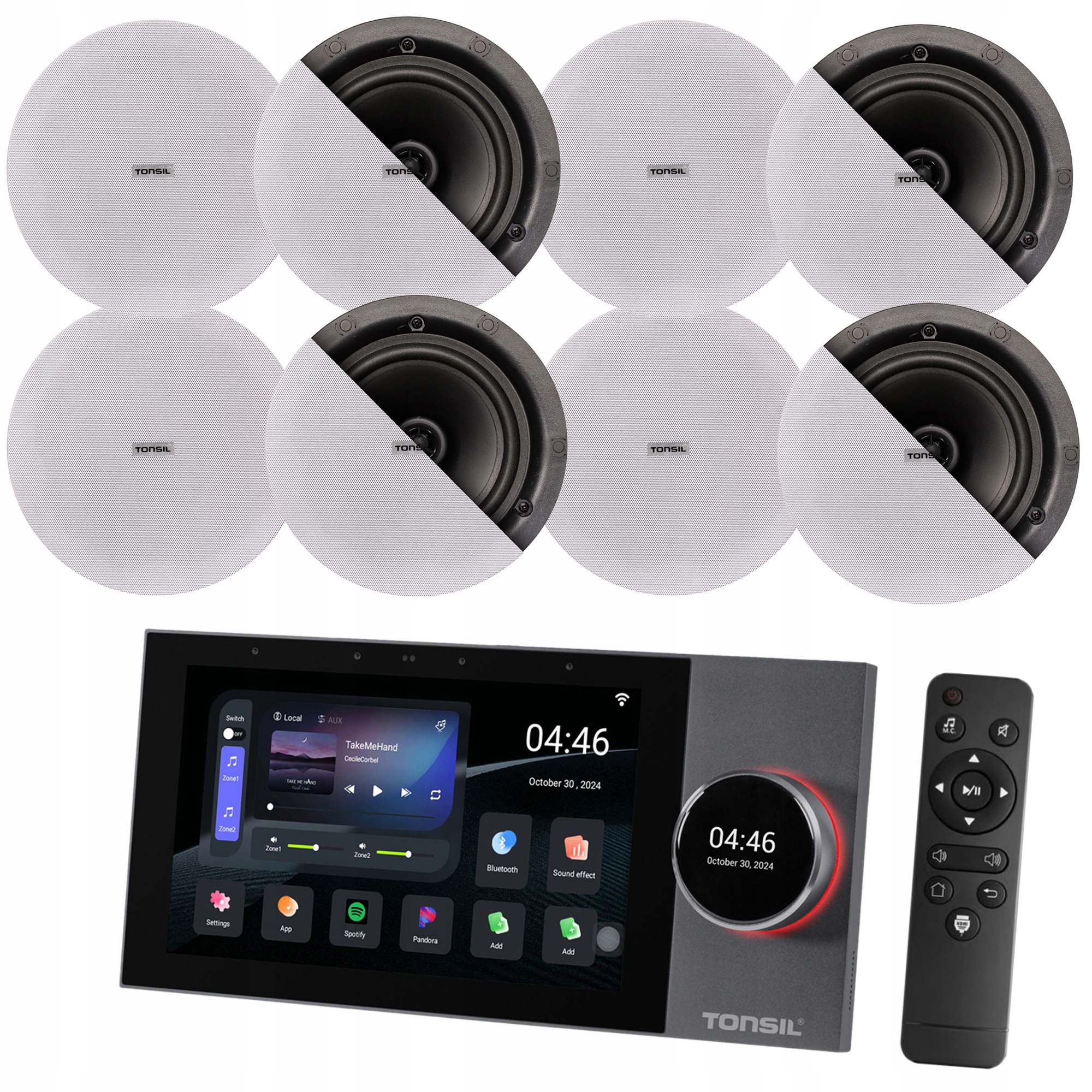 Nástěnný přehrávač zesilovače Tonsil WS-120 8 x stropní reproduktor Zgsu 200