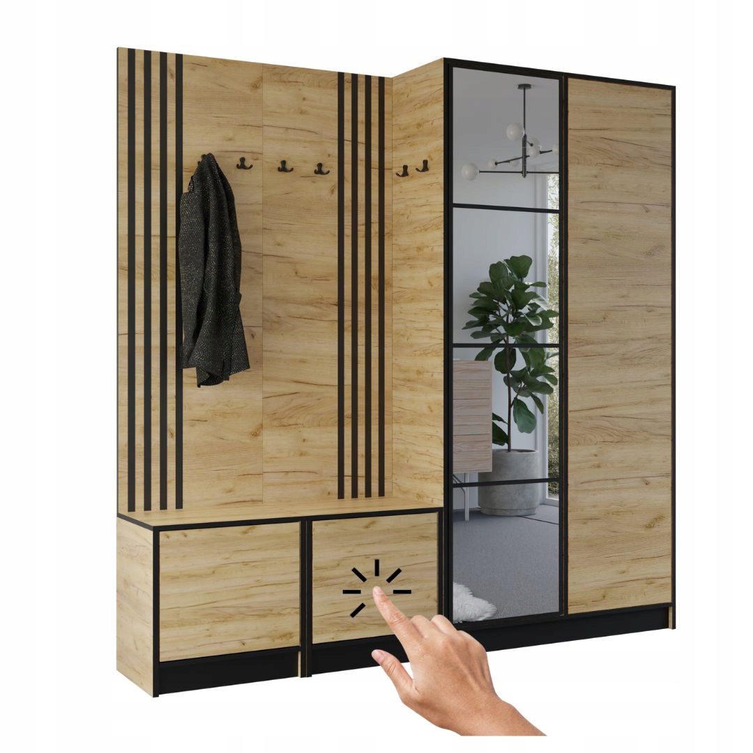 Šatní skříň Costa 21 dub craft zlatý Vzor 1