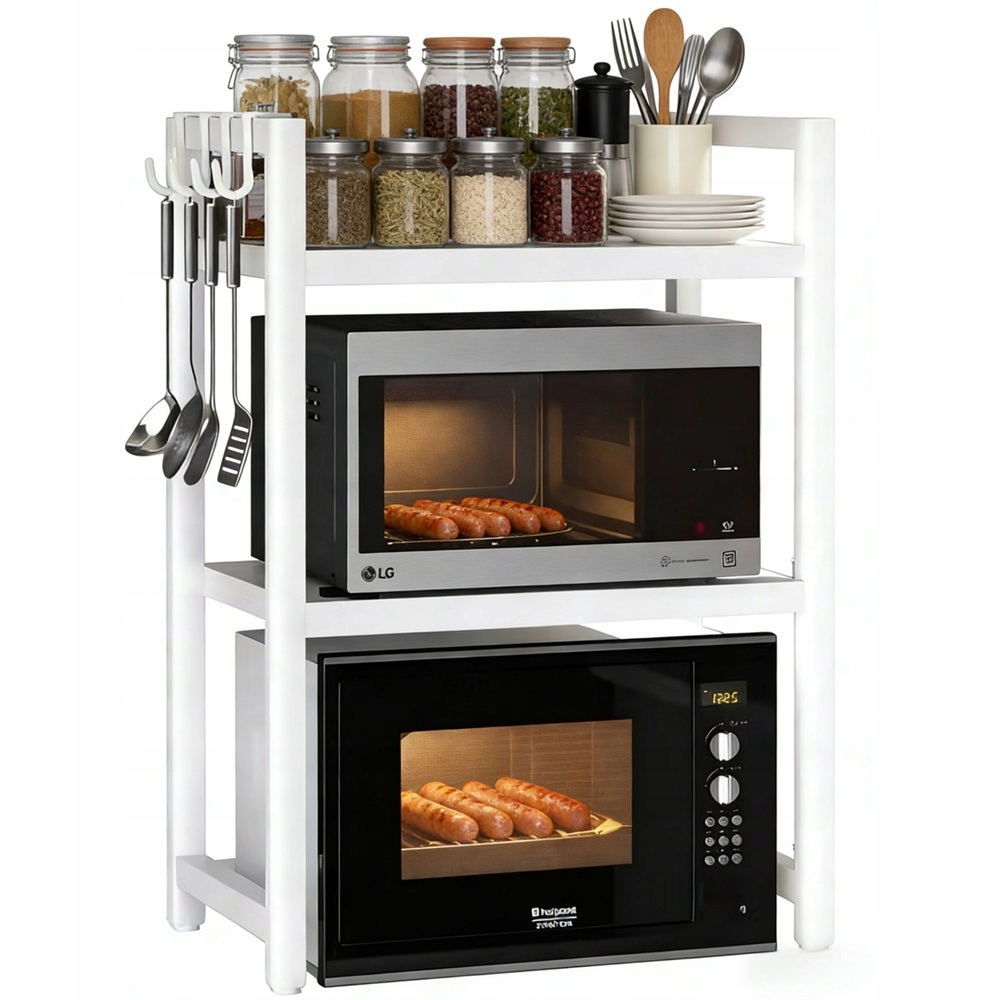 Polička Stojan Na Mikrovlnnou Troubu Kuchyňský Organizér, Výsuvná Regulace