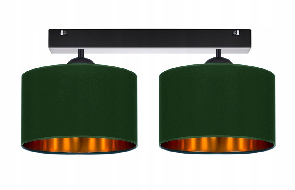 

Lampa Plafon Sufitowa Żyrandol Zielono - Złoty Led