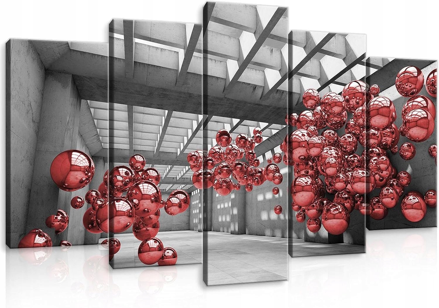 Obraz 100x60 Futurismus dynamika červené koule tunel 3D abstrakce prostor