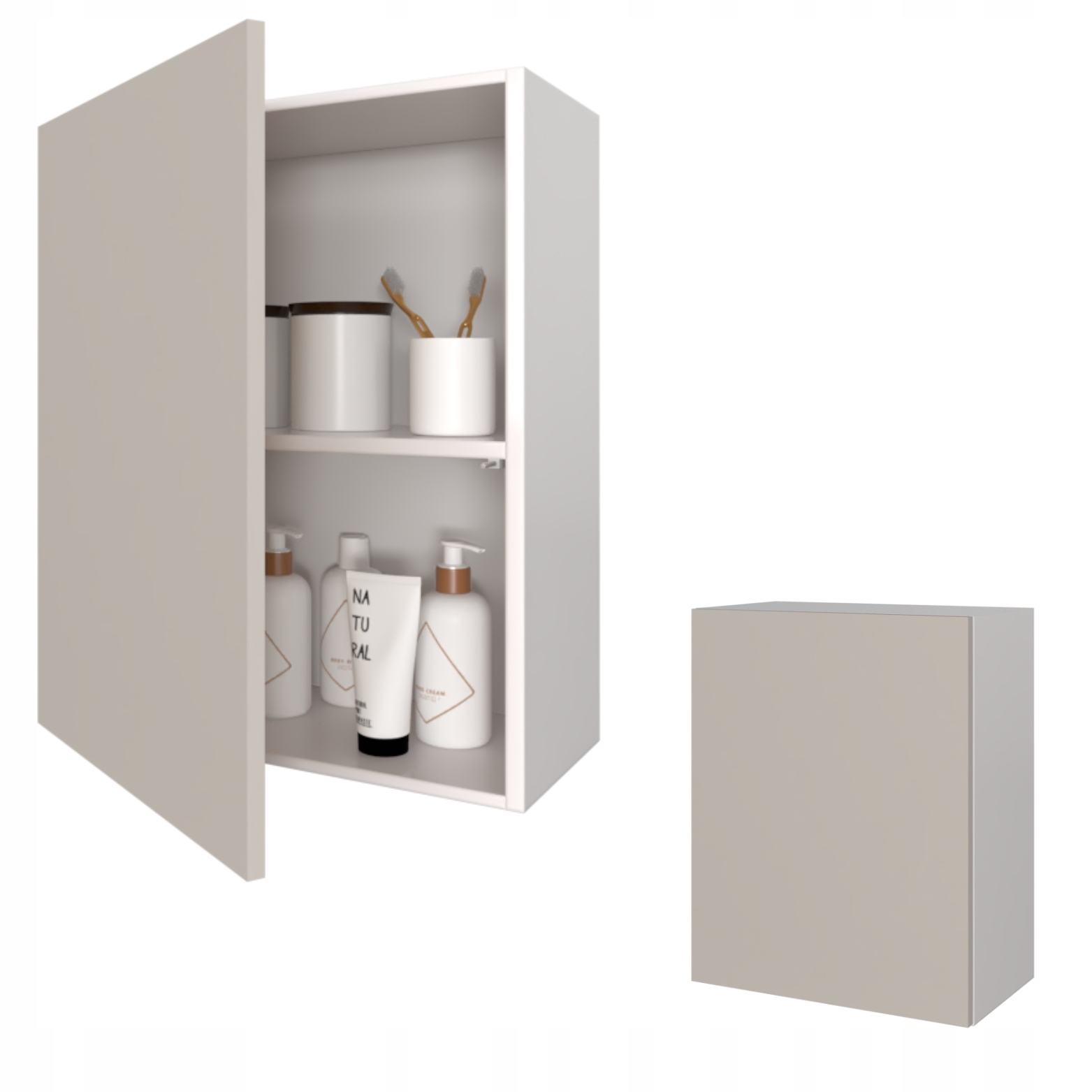 Závěsná koupelnová skříňka do koupelny Police Karo 40 Bílá Matná Kašmír