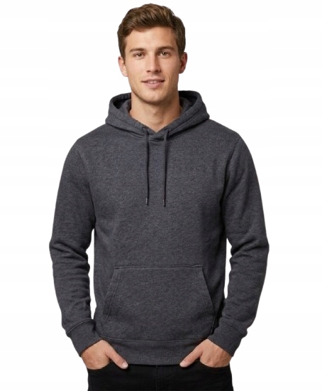 mikina s kapucí Abercrombie Hollister L klokanka grafitová