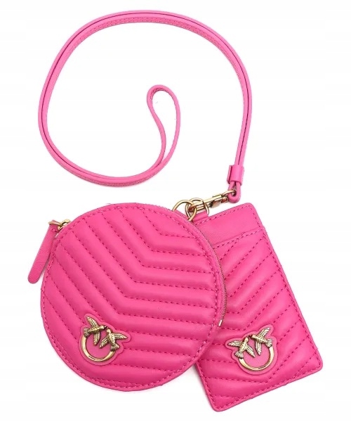 Pinko Kožená peněženka pouzdro na karty Chevron Shee