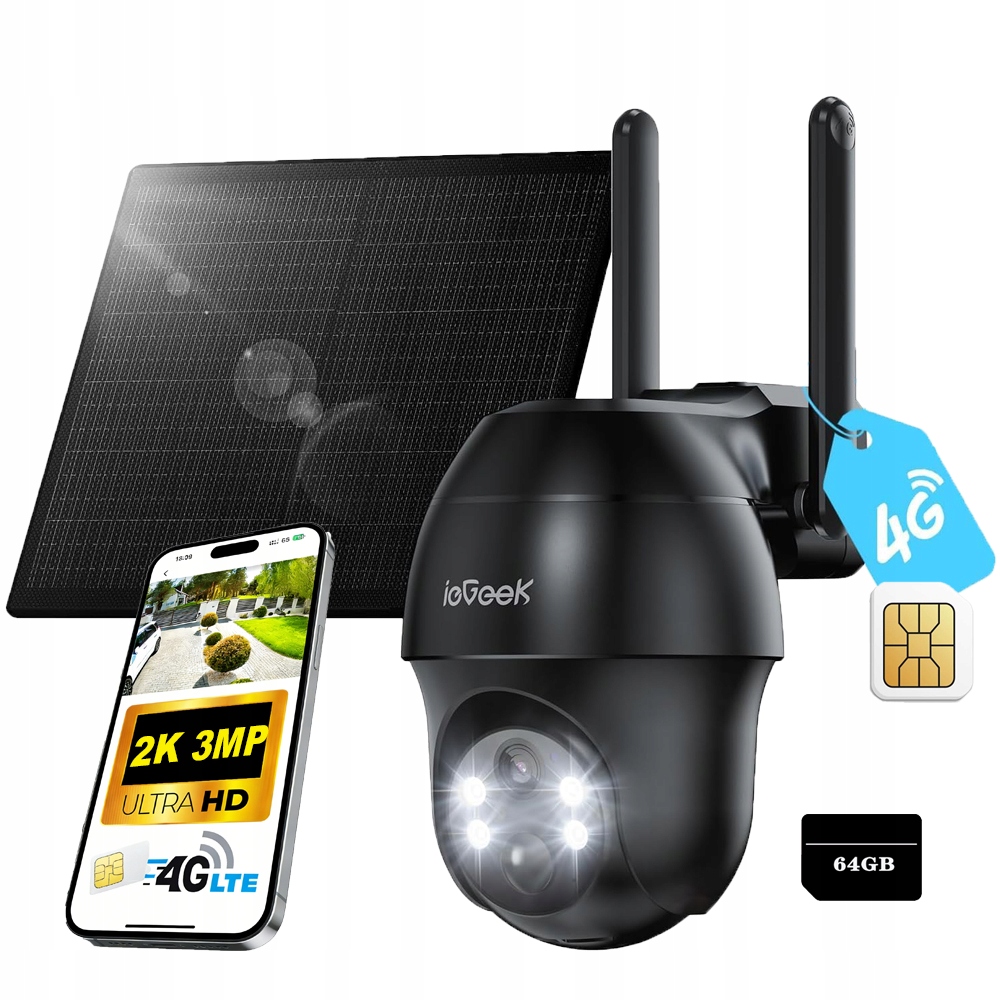 Lte Venkovní 4G kamera s Ptz baterií Solární kamera s Sim kartou Z 32 Gb