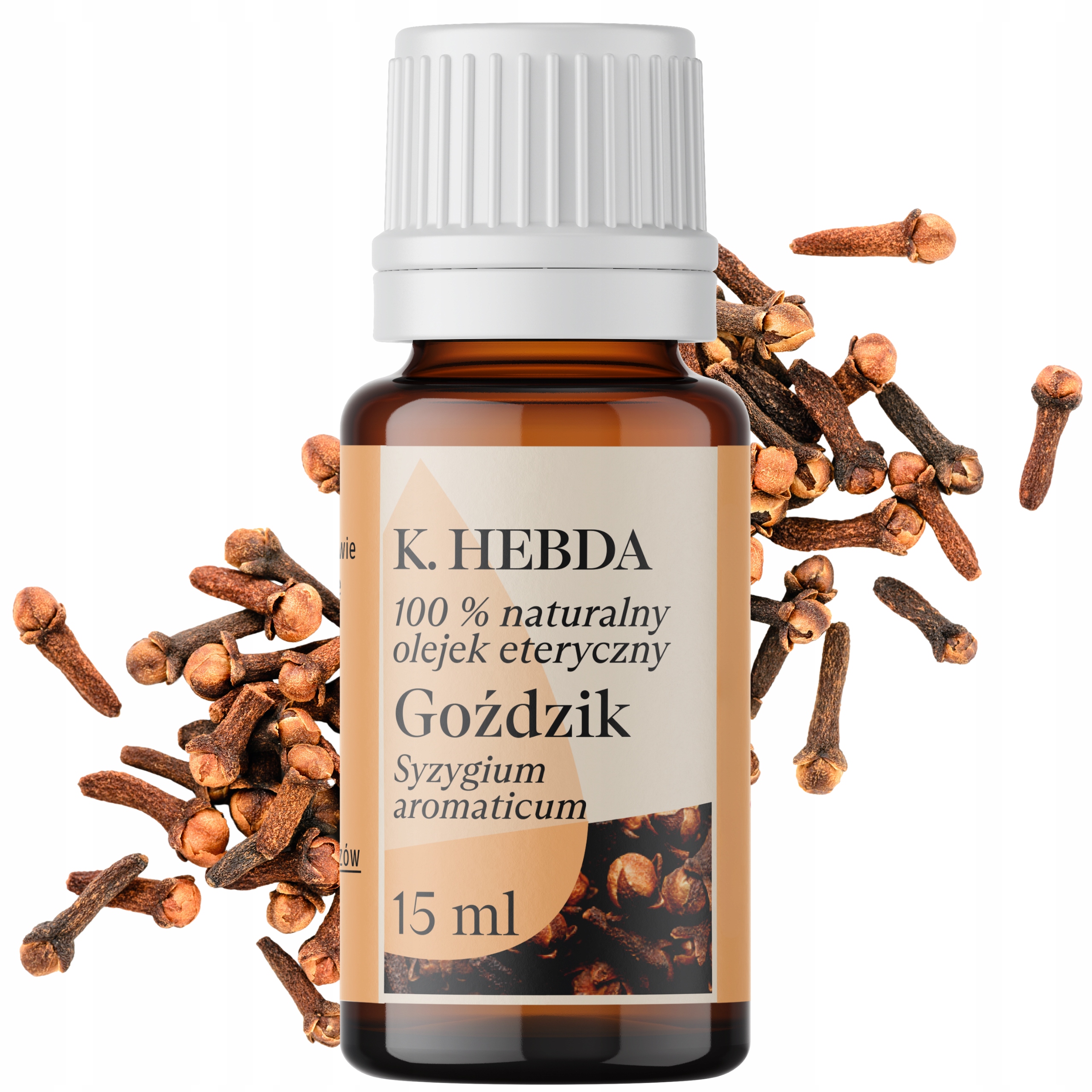 Olejek Eteryczny Goździkowy Korzenny Zapach Naturalny Wydajny Hebda 15ml