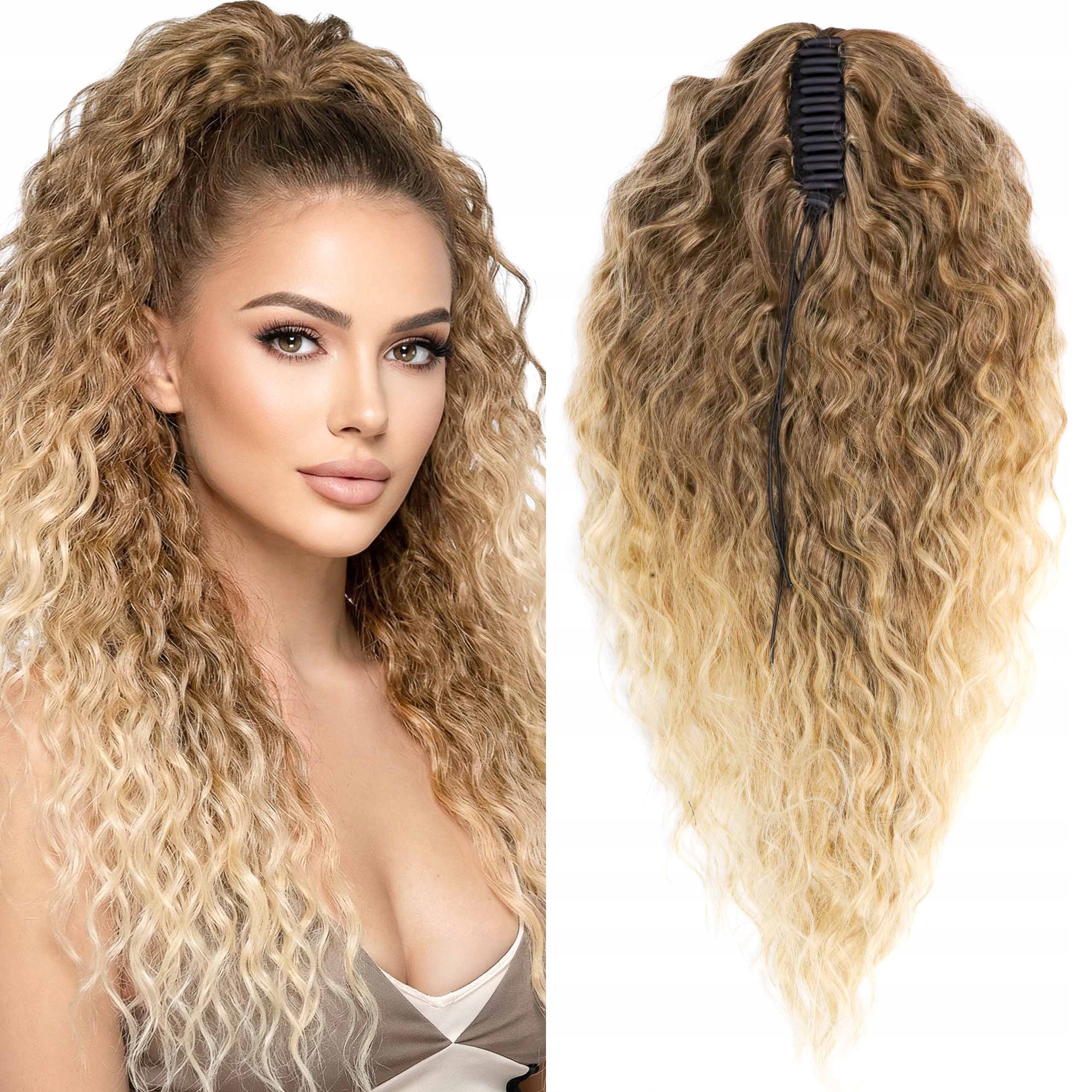 Afrokrab kucyk na klamrze włosy syntetyczne sztuczne Luna fale 65cm ombre