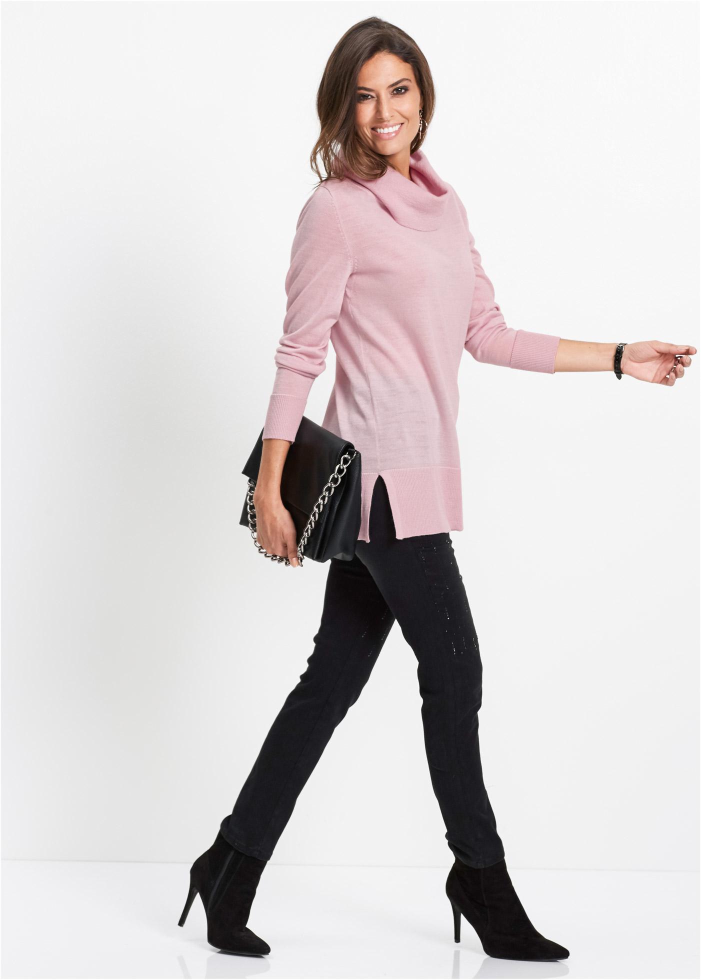 Z KOŁNIERZEM JASNY RÓŻ 40/42 1G5C14 BPC SELECTION PREMIUM SWETER Rodzaj bez kaptura wkładane przez głowę