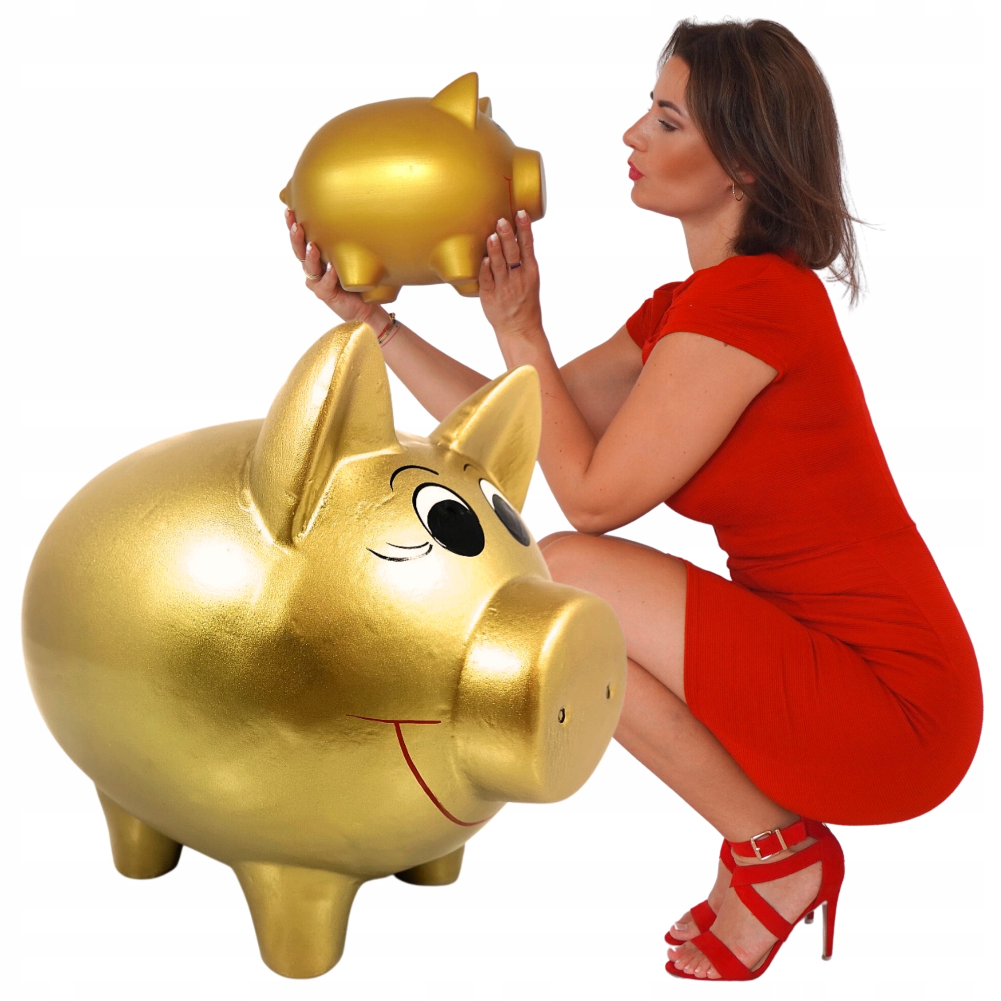 Prasátko Pokladnička Velká Zlatá K Rozbití Keramická