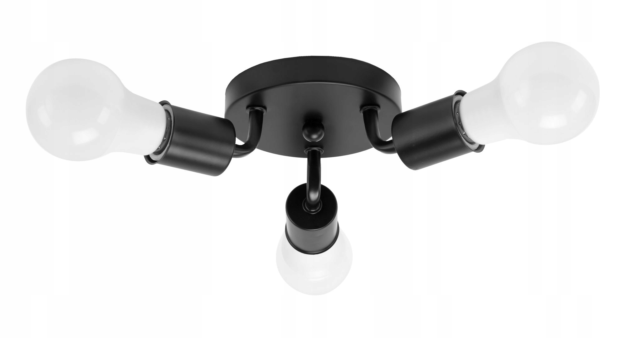 LAMPA SUFITOWA PLAFON POTRÓJNA METALOWA BLACK 3 Zasilanie sieciowe
