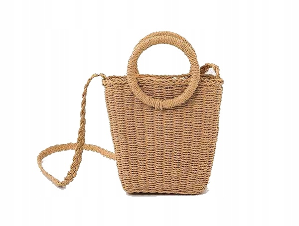 Pleciony KOSZYK TOREBKA DO RĘKI NA RAMIĘ +APASZKA Marka inna