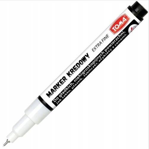 

marker kredowy ścieralny 0,9 mm cienki Toma biały