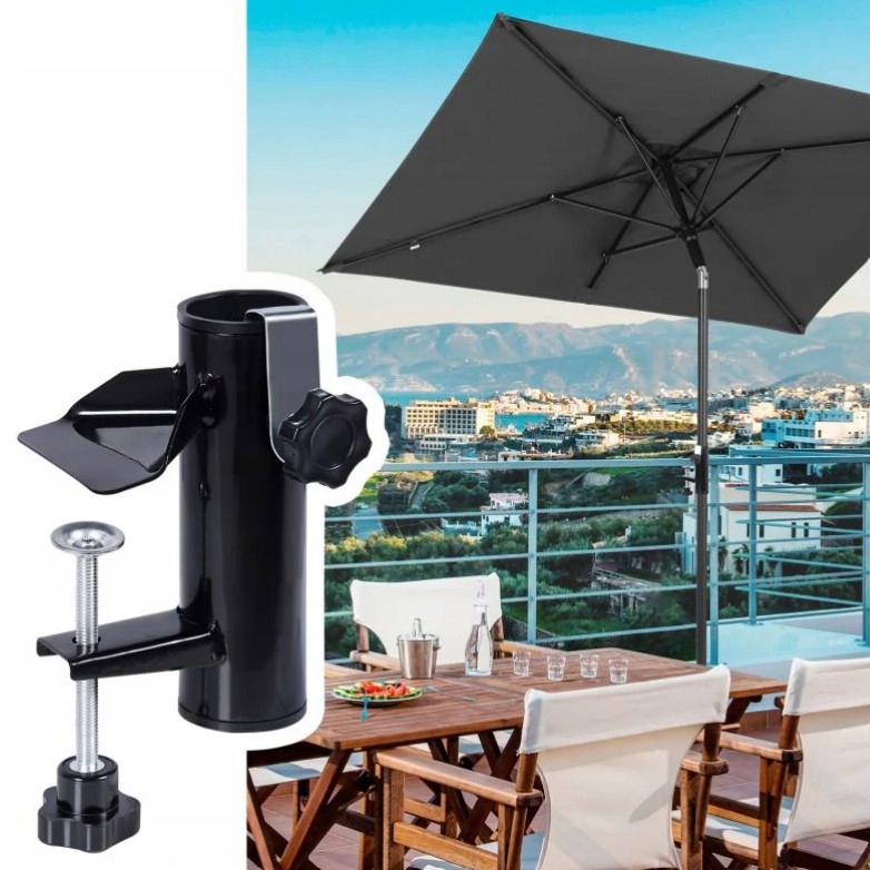 Parasol Ogrodowy Przeciwsłoneczny Sekey Szary 200 X 125 CM Uchwyt