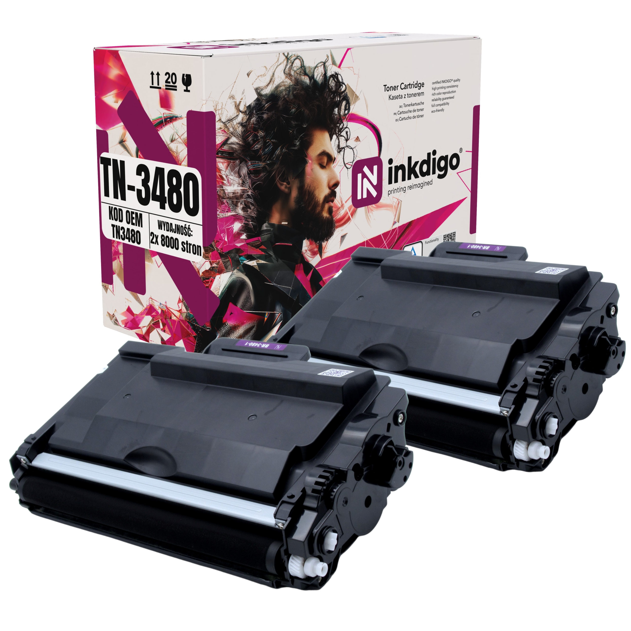 2x TN3480 Toner Náhrada Pro Tiskárny Brother DCP-L5500 MFC-L5700 HL-L5000