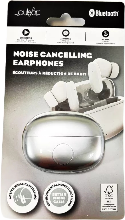 Bezprzewodowe słuchawki douszne z redukcją szumów Pulsar Bluetooth