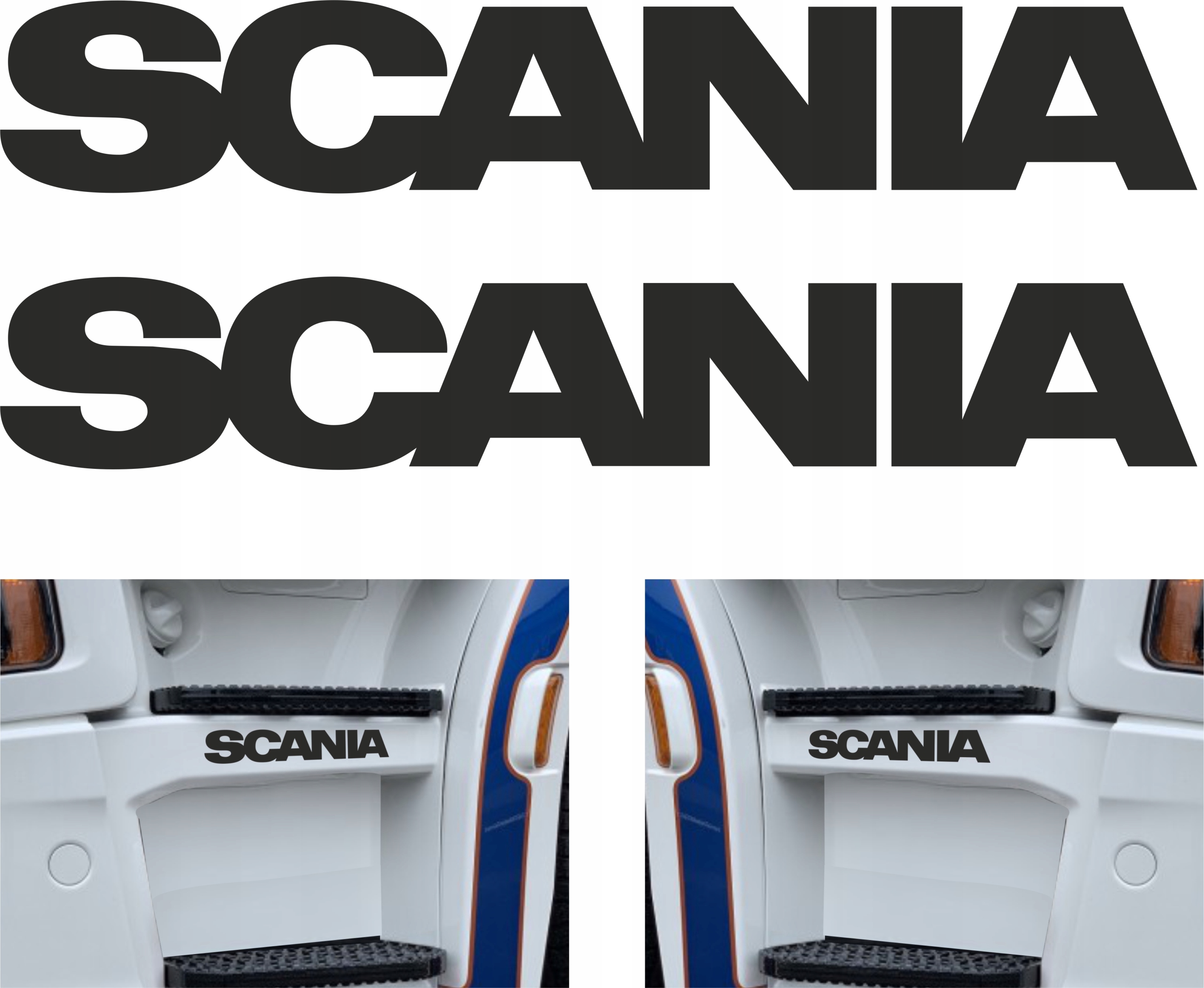 Naklejki Scania, na boczne stopnie, 2 szt. pełne, Różne