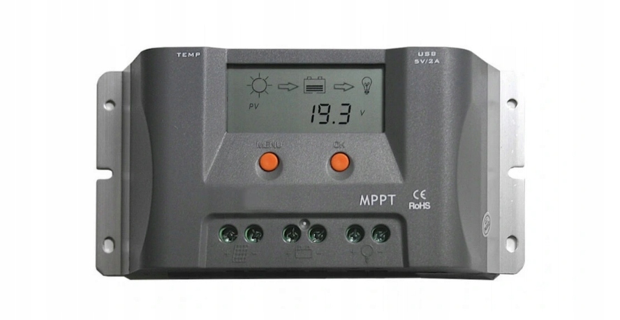Regulator ładowania solarny 12V panel LCD 10A MPPT