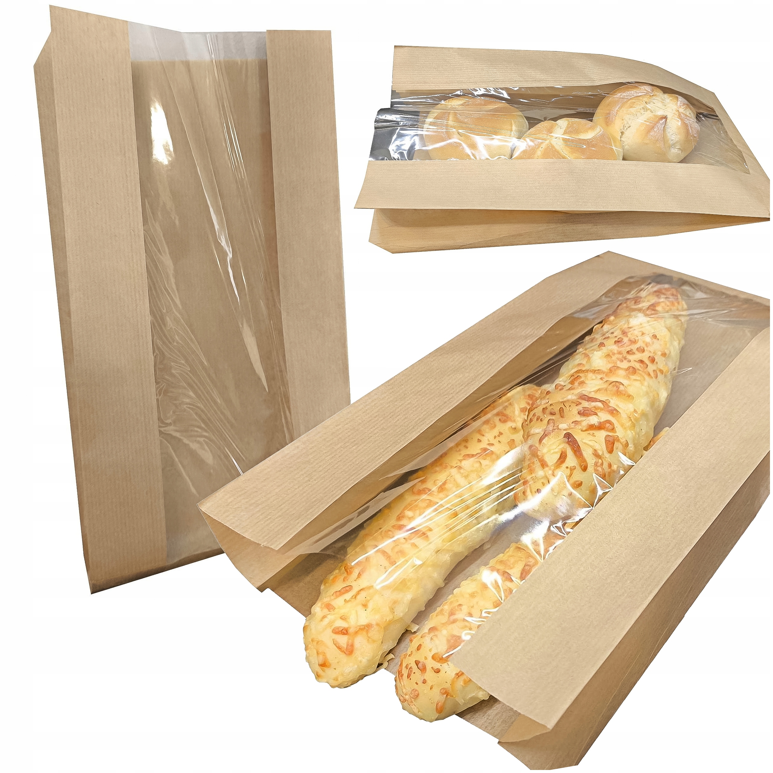 Torby Torebki Papierowe Brązowe Śniadaniowe Atestowane Eko 150x290 1000 Szt