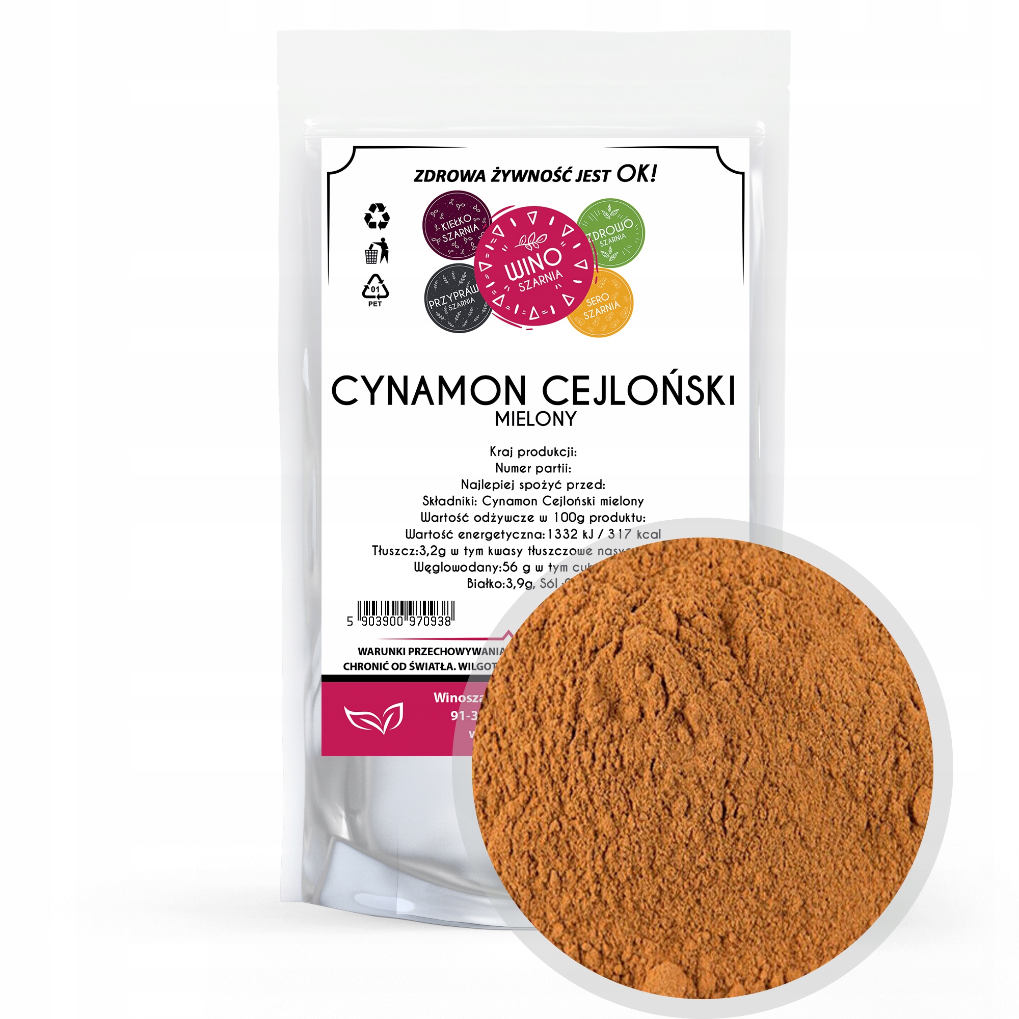 Levně 6 x Winoszarnia Cejlonská skořice Mielon 100g Madagaskar Ceylonský