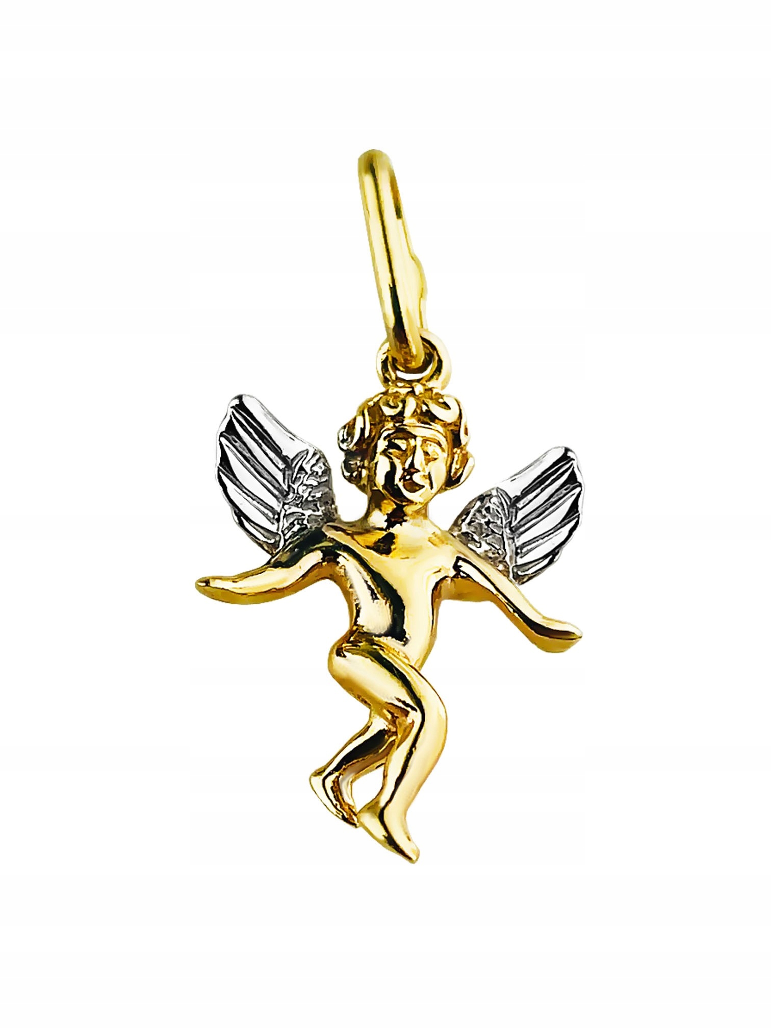 Zlatý přívěsek andílek přívěsek kupedinová figurka bikolor