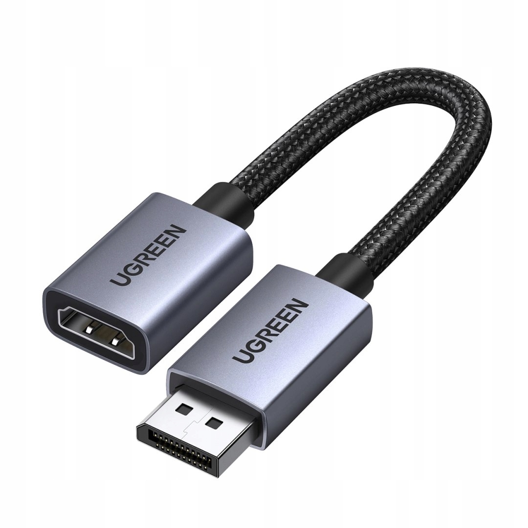 Kabel Ugreen DisplayPort do Hdmi 4K 20cm szary