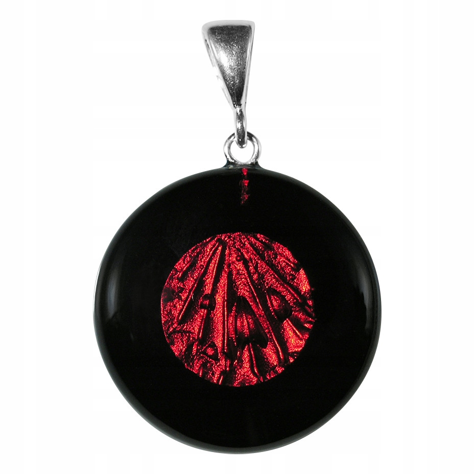 Dámský černý přívěsek Harf sklo murano kolečko