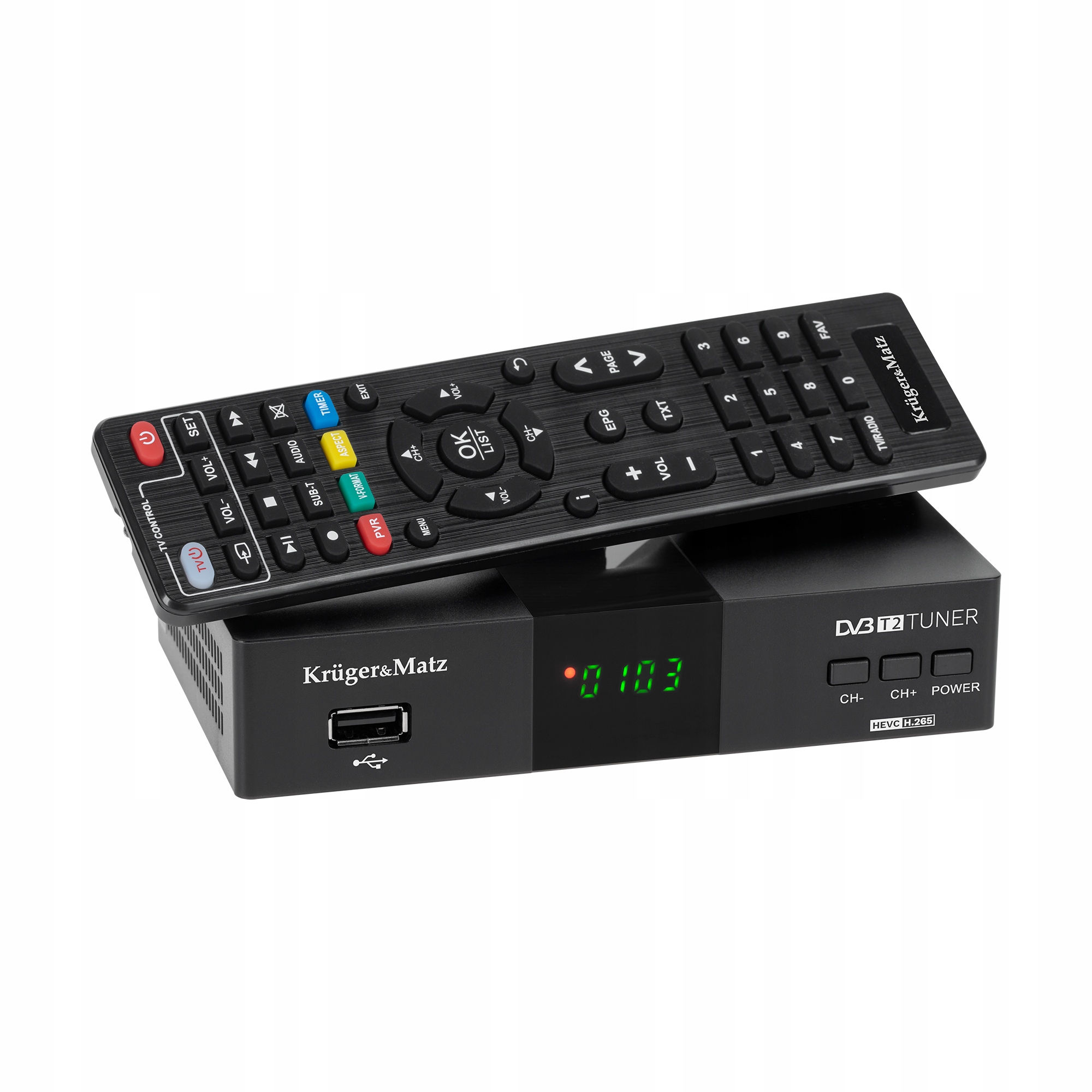 Tuner DVB-T2 Kruger&matz KM0550D 1080P Full Hd Usb Rec Pvr