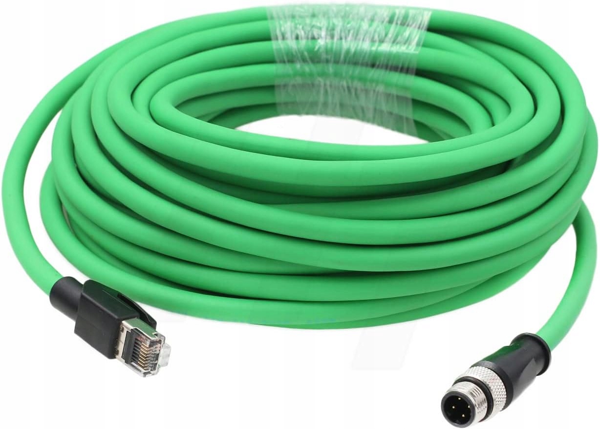 Napájací kábel Ethernet HangTon M12 4-pin DC pre RJ45 20 m PoE