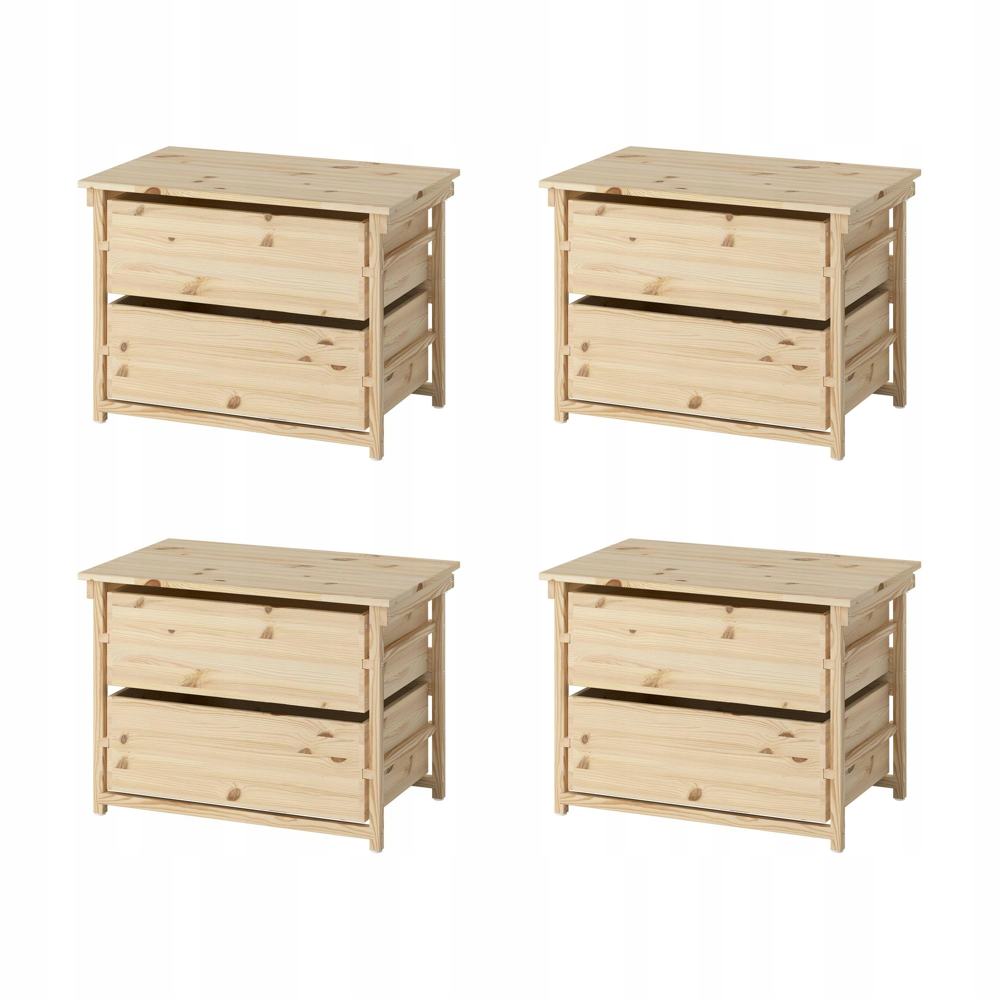 4 szt. Ikea Kronoeren Komoda 2 Szuflady Sosna Lite Drewno Klasyczna