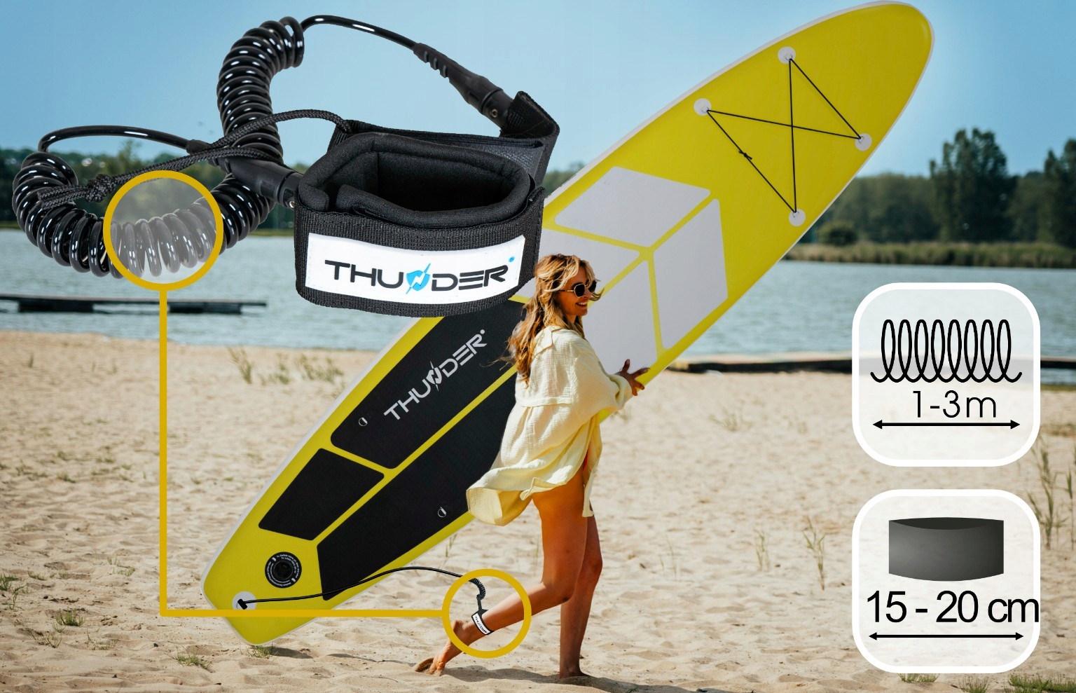 Deska SUP 320CM wyporna do pływania pompowana plecak + zestaw Thunder Płeć nie dotyczy