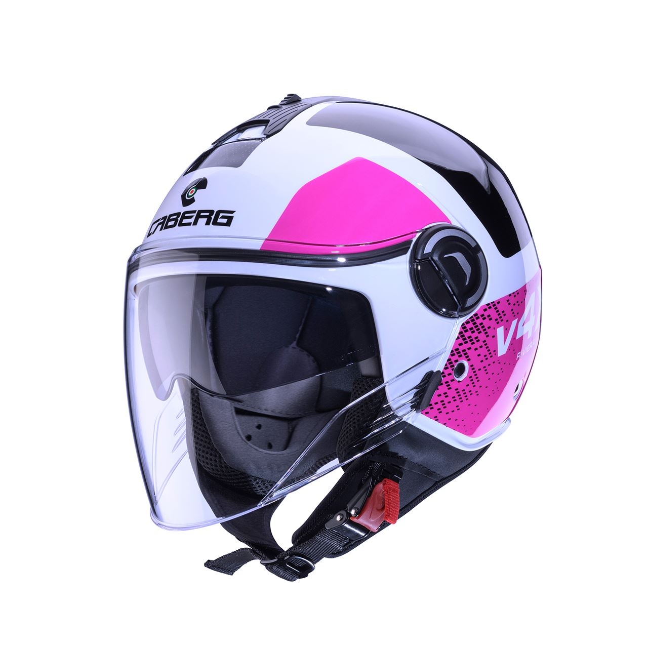 Caberg Otvorená Prilba Jet S Blendou Model Riviera V4X Alpha Farba Biela/čierna