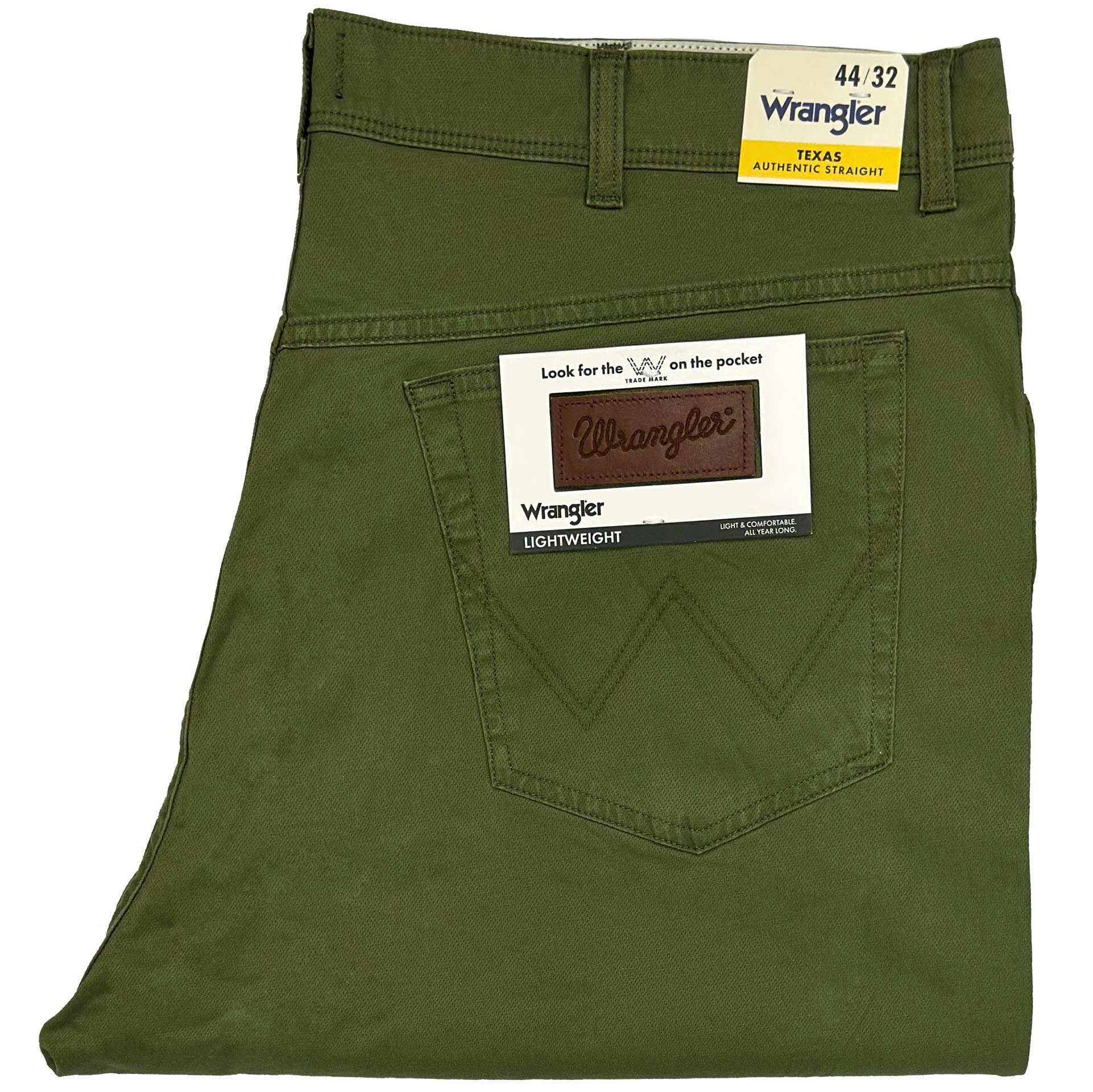 Wrangler Texas 821 Capulet Olive pánské klasické rovné kalhoty W44 L32
