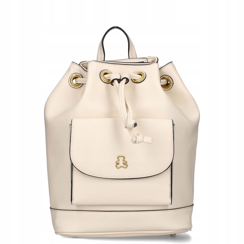 Lulucastagnette Batoh s medvídkem Eko kůže béžová, nastavitelný