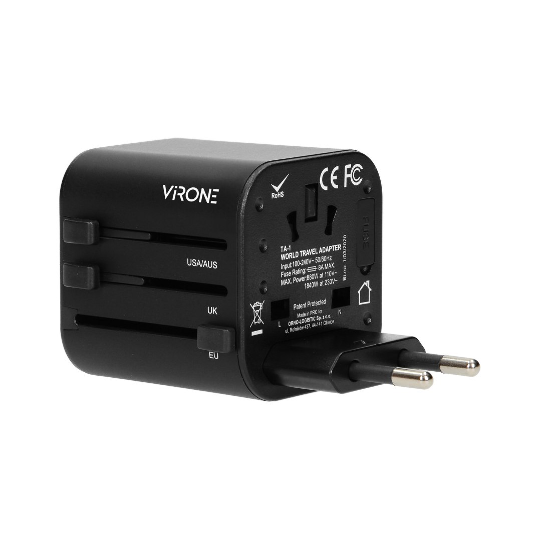 GOworld uniwersalny adapter podróżny do ponad 200 krajów świata, 100-240V,