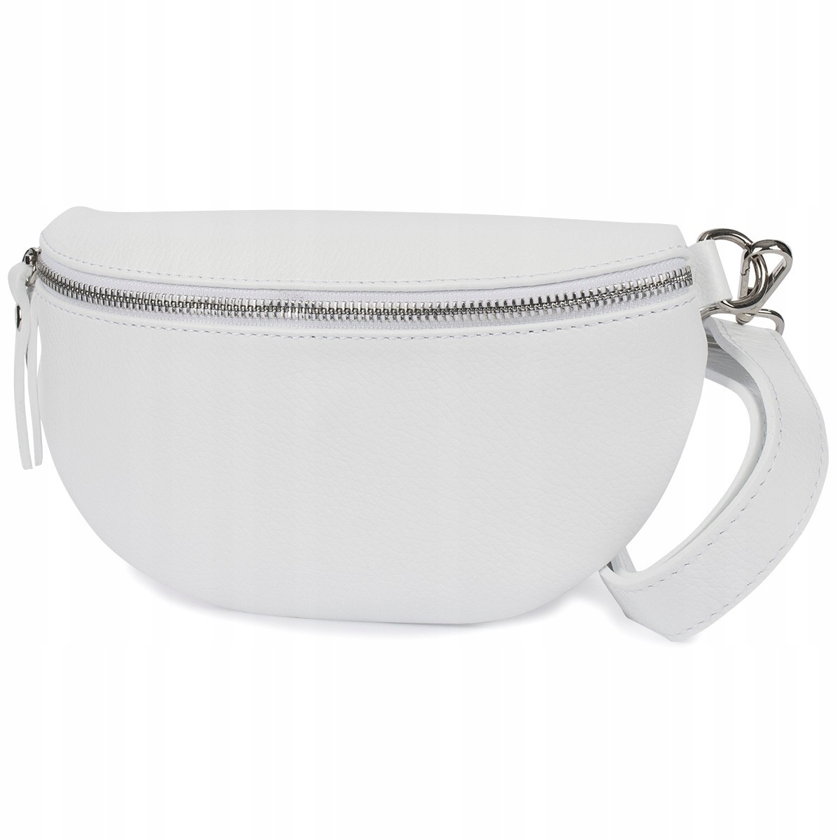 Dámská kožená Ledvinka na pásek bílá B68