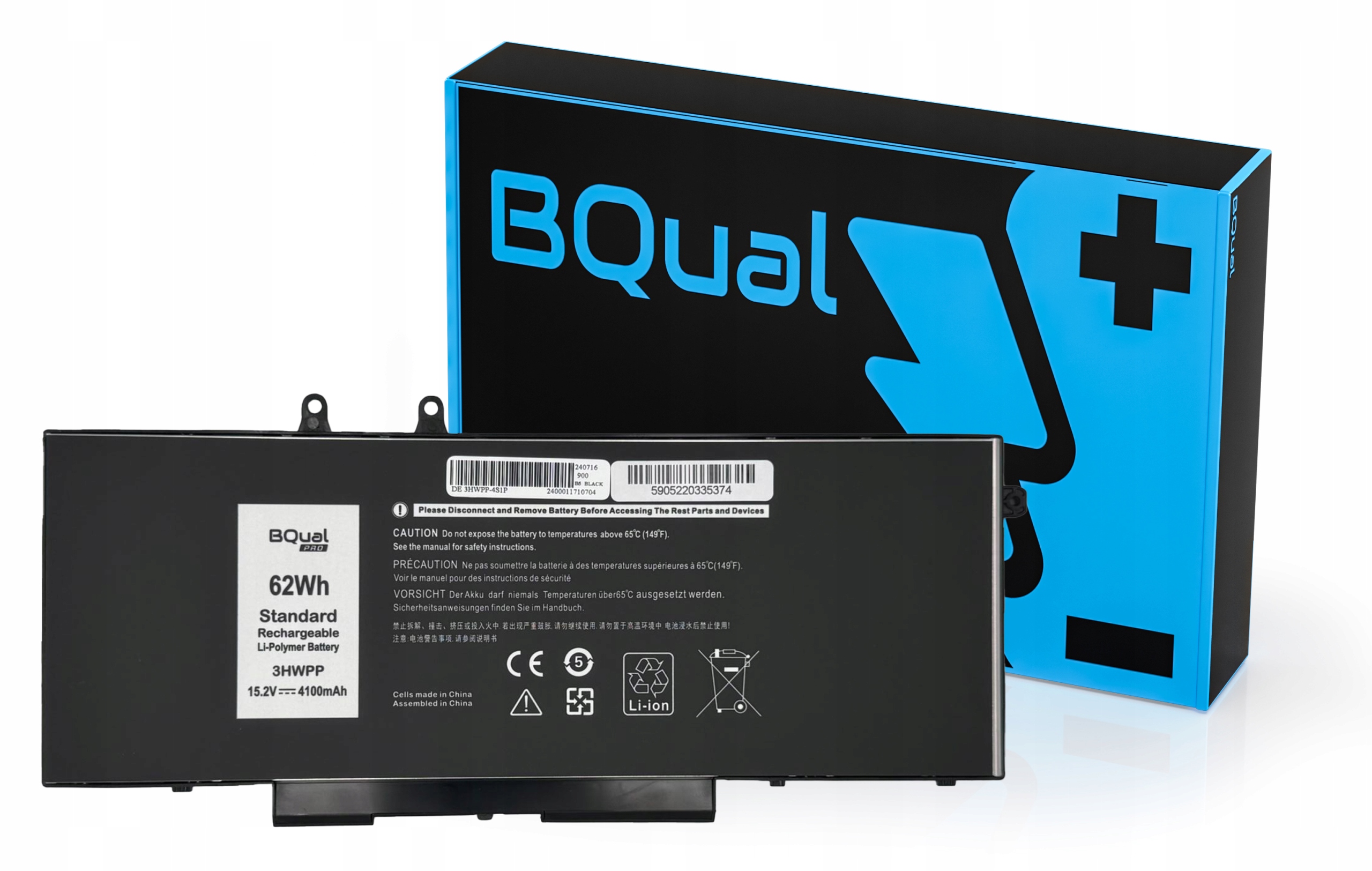 Bateria 3HWPP BQual Pro do Dell 5401 5501 15.2V 62Wh 4100mAh