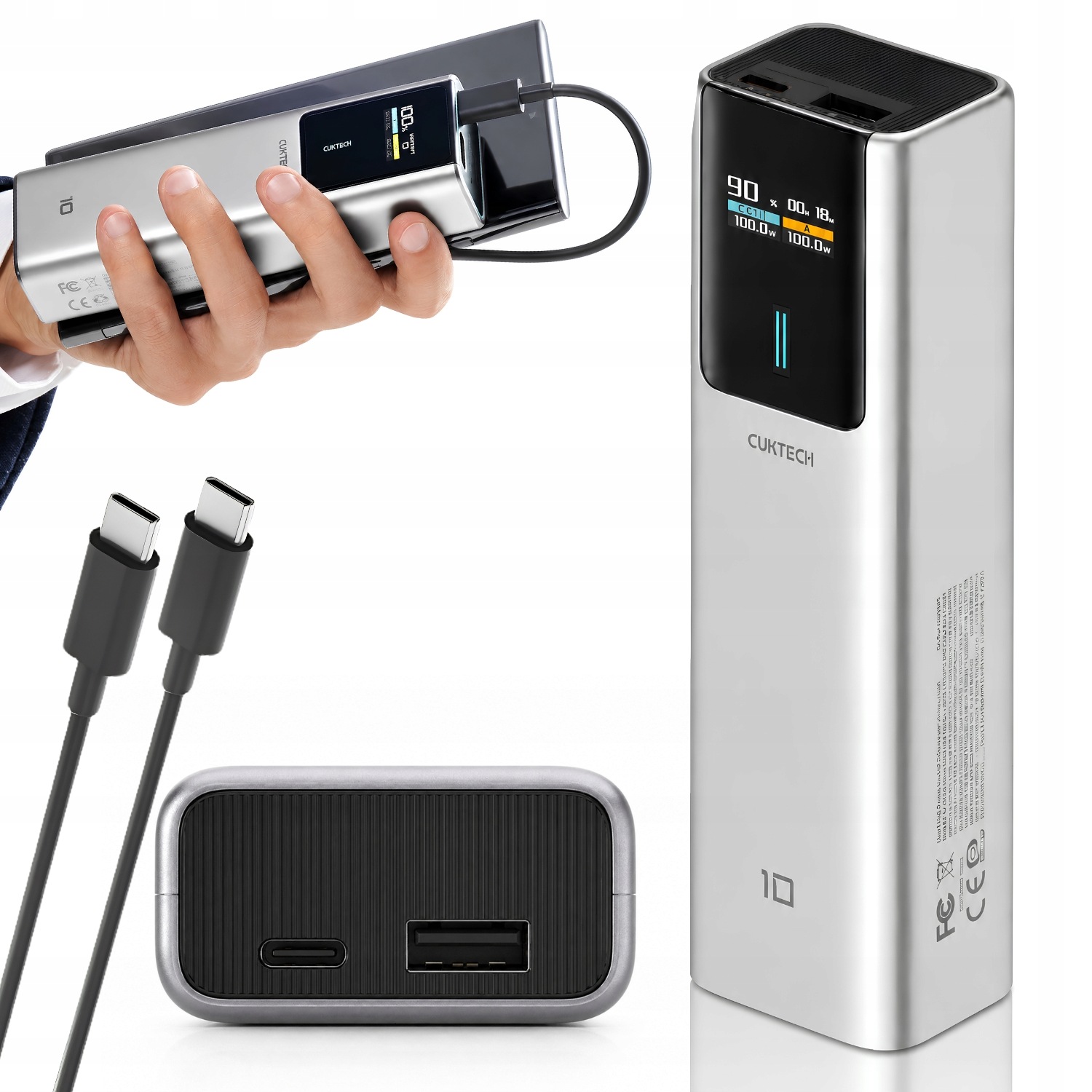 Powerbanka 10000 mAh 150W Usb-c Usb-a Rychlé Nabíjení Lehký Výkonný Cuktech