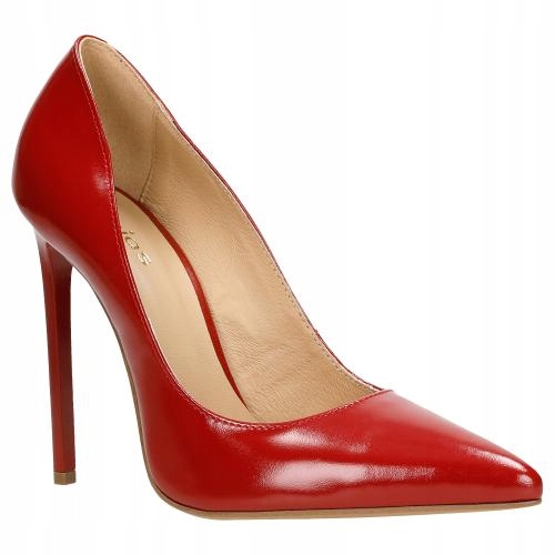 Dámské červené lodičky na vysokém podpatku Wojas vel. 38