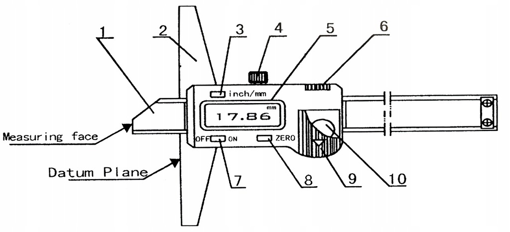 Głębokościomierz elektroniczny 150 x 100 mm 0,01 Marka KNS