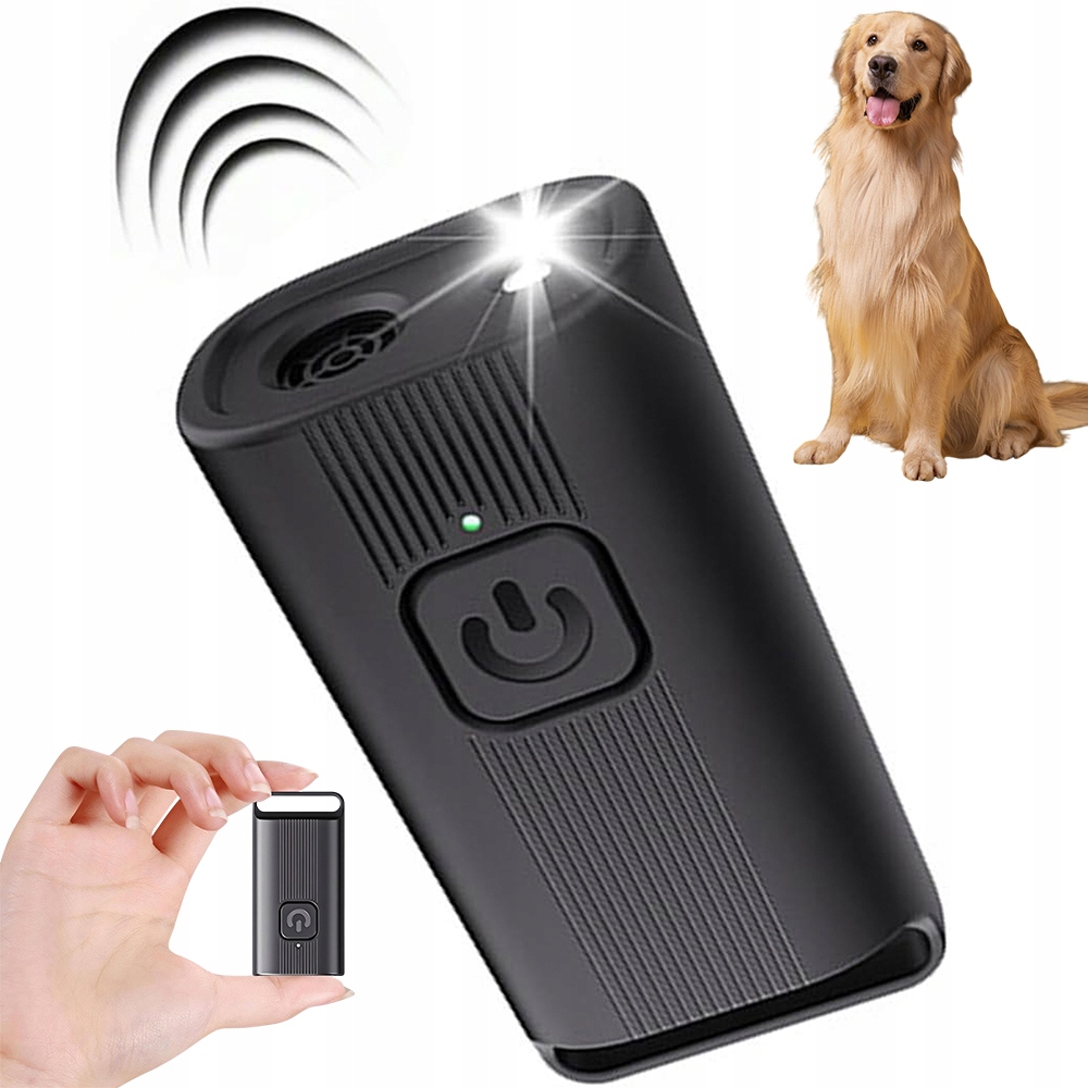 Levně Mini Ultrazvukový Odpuzovač Psů Treser Tresura Baterkou Proti Štěkání