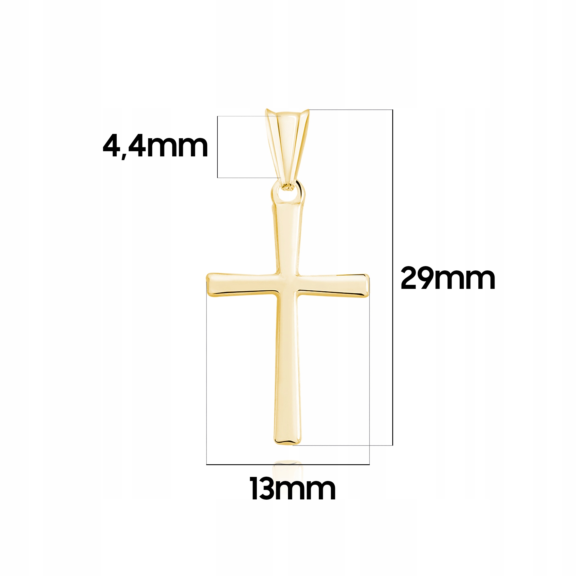 MĘSKI SUBTELNY ZŁOTY KRZYŻ NA PREZENT PRÓBA 925 POZŁACANY KRZYŻYK + GRAWER Kod producenta Srebrna zawieszka na łańcuszek 925 krzyżyk