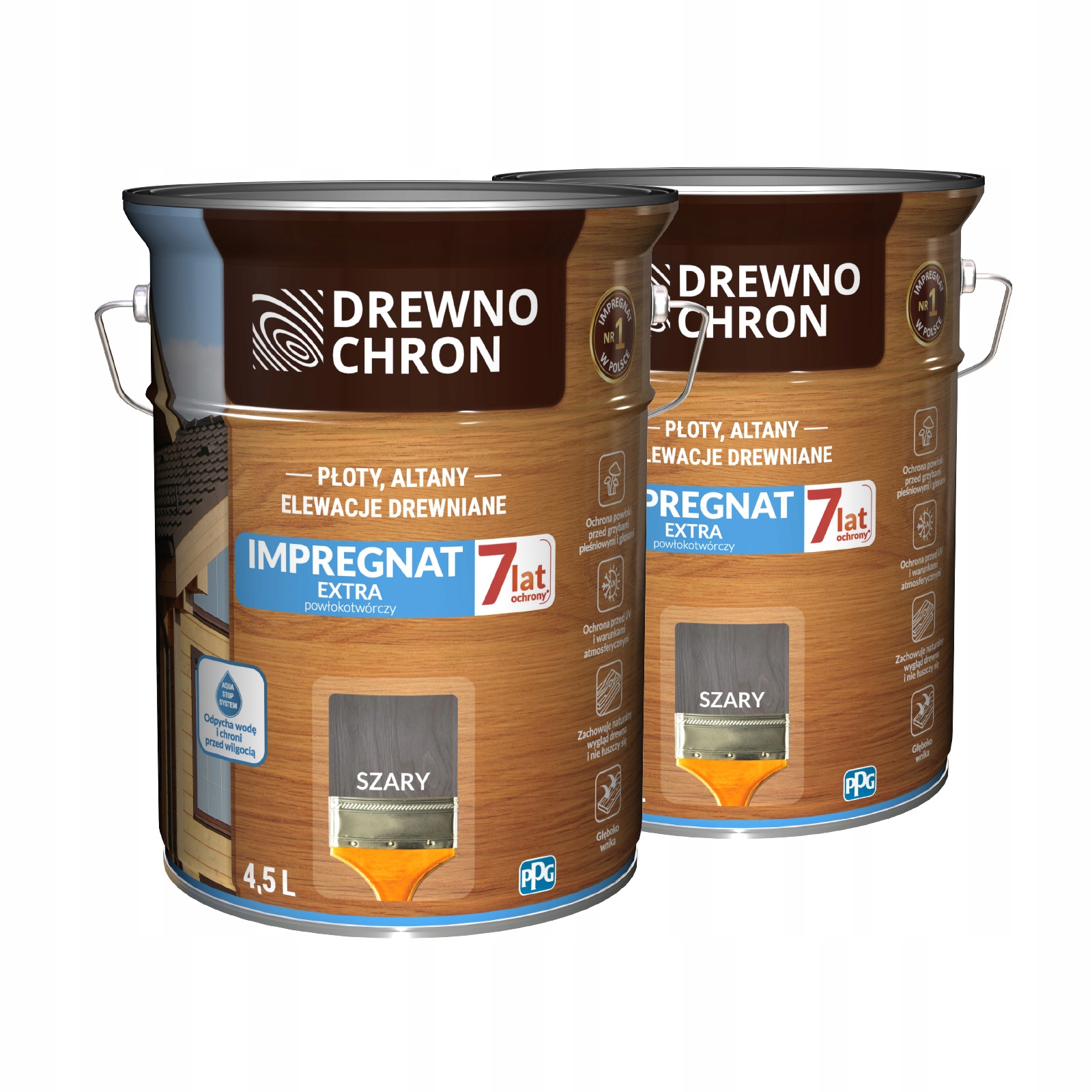 Drewnochron Impregnat do drewna Extra szary 9l